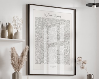 William Morris Marigold Print - Neutral Wall Art - Floral Print - House Warming Gift - Boho Art - Exhibition Poster - Trending Wall Art