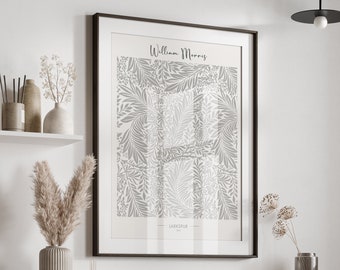 William Morris Larkspur Print - Neutral Wall Art - Floral Print - House Warming Gift - Boho Art - Exhibition Poster - Trending Wall Art