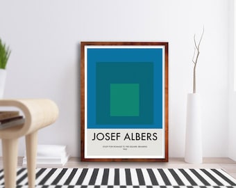 Josef Albers Poster, Studio per l'omaggio al poster quadrato raggiante - Arte moderna - Arte minimalista - Poster astratto - Arte di tendenza