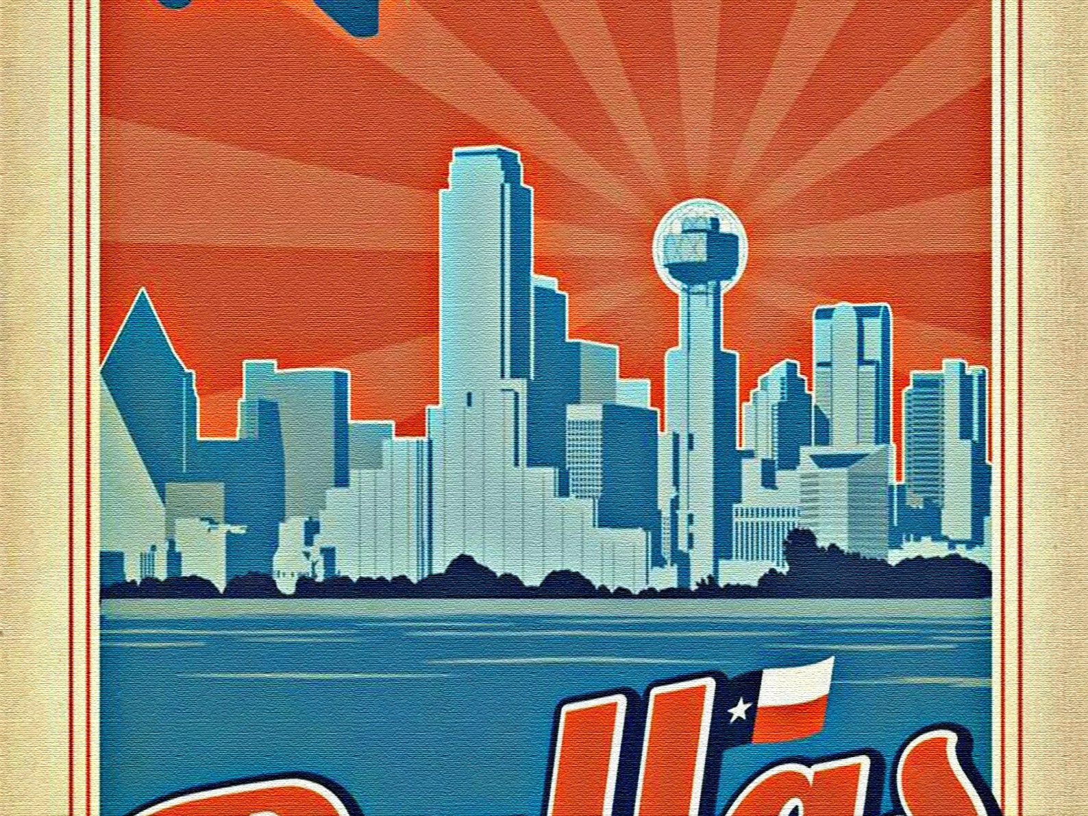 Dallas Vintage Poster Dallas Travel Poster Dallas Print Etsy