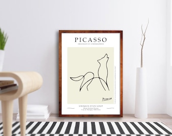 Picasso Wolf Poster - Modern Art - Line Art Poster - Minimal Poster Print - House Warming Gift - Home Decor Poster - Trending Wall Art