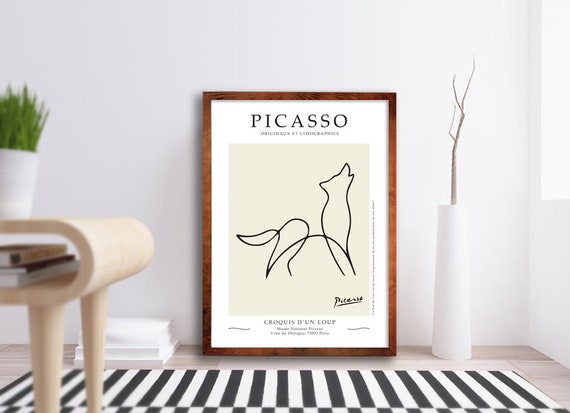 Picasso Wolf Poster - Modern Art - Line Art Poster - Minimal Poster Print - House Warming Gift - Home Decor Poster - Trending Wall Art