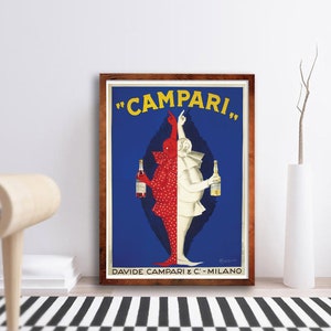 Campari Vintage Poster - Alcohol Prints - Alcohol Advertising - Retro Alcohol Posters - Bar Decor Wall Art - Alcohol Wall Decor
