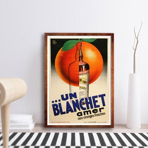 Un Blanchet Amer Vintage Poster - Alcohol Prints - Alcohol Advertising - Retro Alcohol Posters - Bar Decor Wall Art - Alcohol Wall Decor
