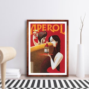Aperol Vintage Poster - Alperol Prints - Aperol Advertising - Retro Alcohol Posters - Bar Wall Art - Alcohol Wall Art