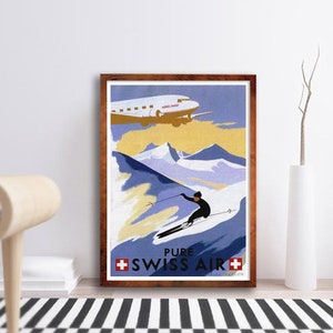 Switzerland Vintage Poster - Switzerland Travel Poster - Switzerland Travel Print - Switzerland Wall Art - Canvas Effect