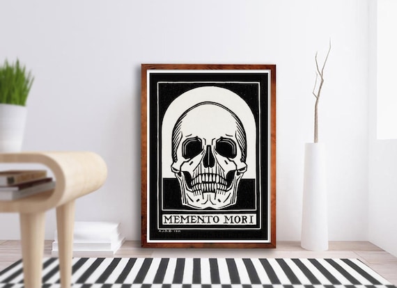 Memento Mori Vintage Skull Wall Art Art Nouveau Skull - Etsy