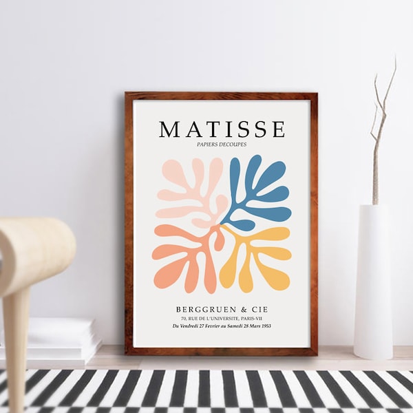 Henri Matisse Exhibition Poster, Papiers Decoupes Neutral, Henri Matisse Poster, Matisse Cut Out's Poster, Wall Art Poster - Trending Art