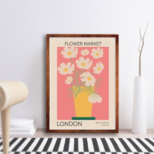 Flower Market London Poster Print - London Poster - Floral Poster Print - Florist Gift - Home Decor - London Art - Boho Print - Trending Art