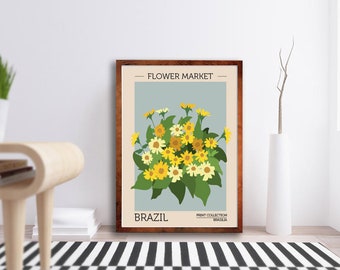 Mercato dei Fiori Brasile Stampa - Arte Moderna - Poster Floreale - Regalo Fiorista - Oggettistica per la Casa - Wall Art - Chic - Minimal - Vogue - Trending Art