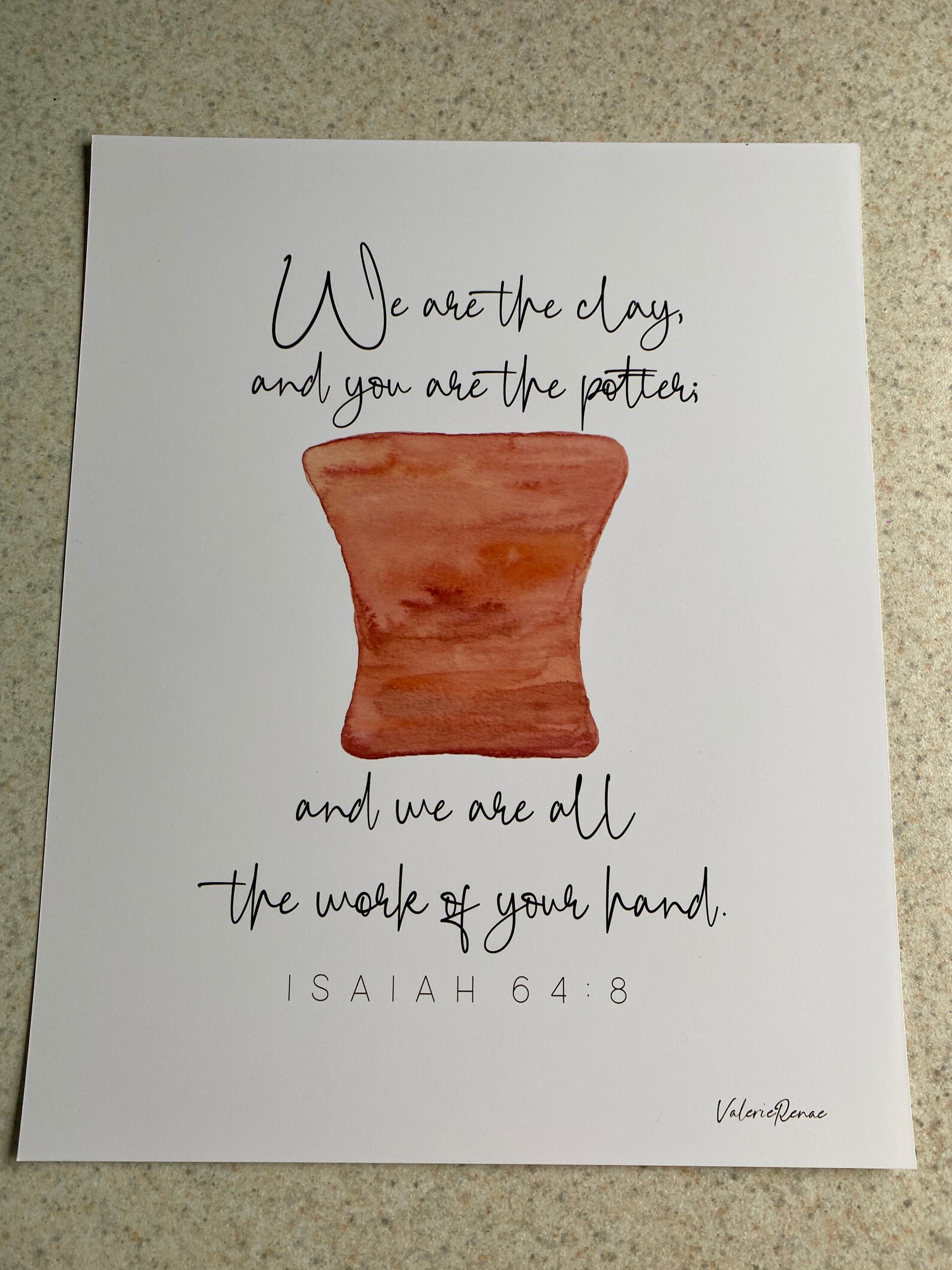 We Are the Clay Bible Verse Print Watercolor Print Etsy