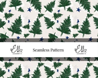 Maine Retro Flag Inspired | Seamless Pattern 300 DPI Digital File | Repetitive Pattern | Digitally Hand Drawn | Pine Tree Maine Retro State