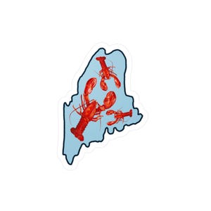 Maine Lobster Kiss-Cut Vinyl Decals, Cute Stickers for Car, Laptop, Water Bottle, Gift for Seafood Lovers, Coastal Decor
