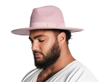 Pink Fedora Hat with Gross Grain Ribbon