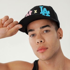 Black Pink NY X Blue LA Trucker Hat