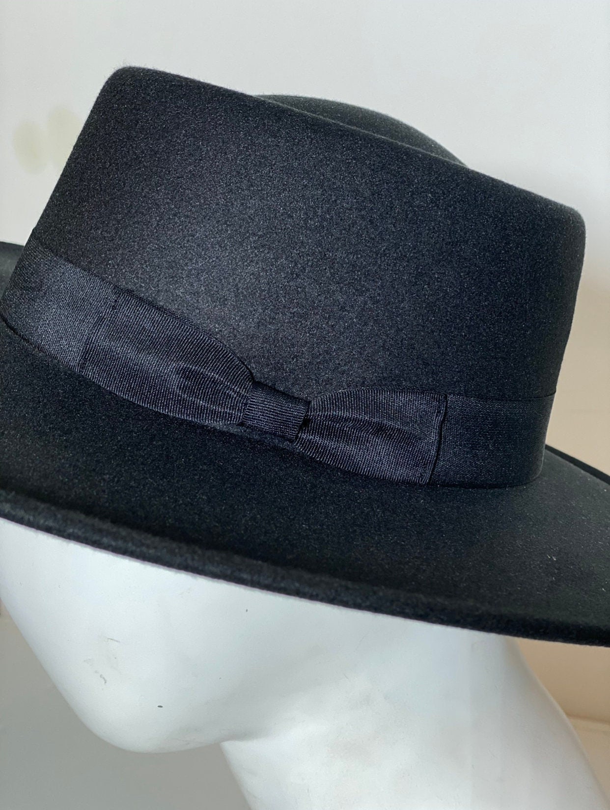 Black Fedora Boater Hat - Etsy