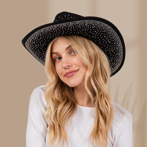 Black Multi-Studded Western Cowboy Hat – Edgy Rodeo Hat | Bold Country Concert & Festival Style
