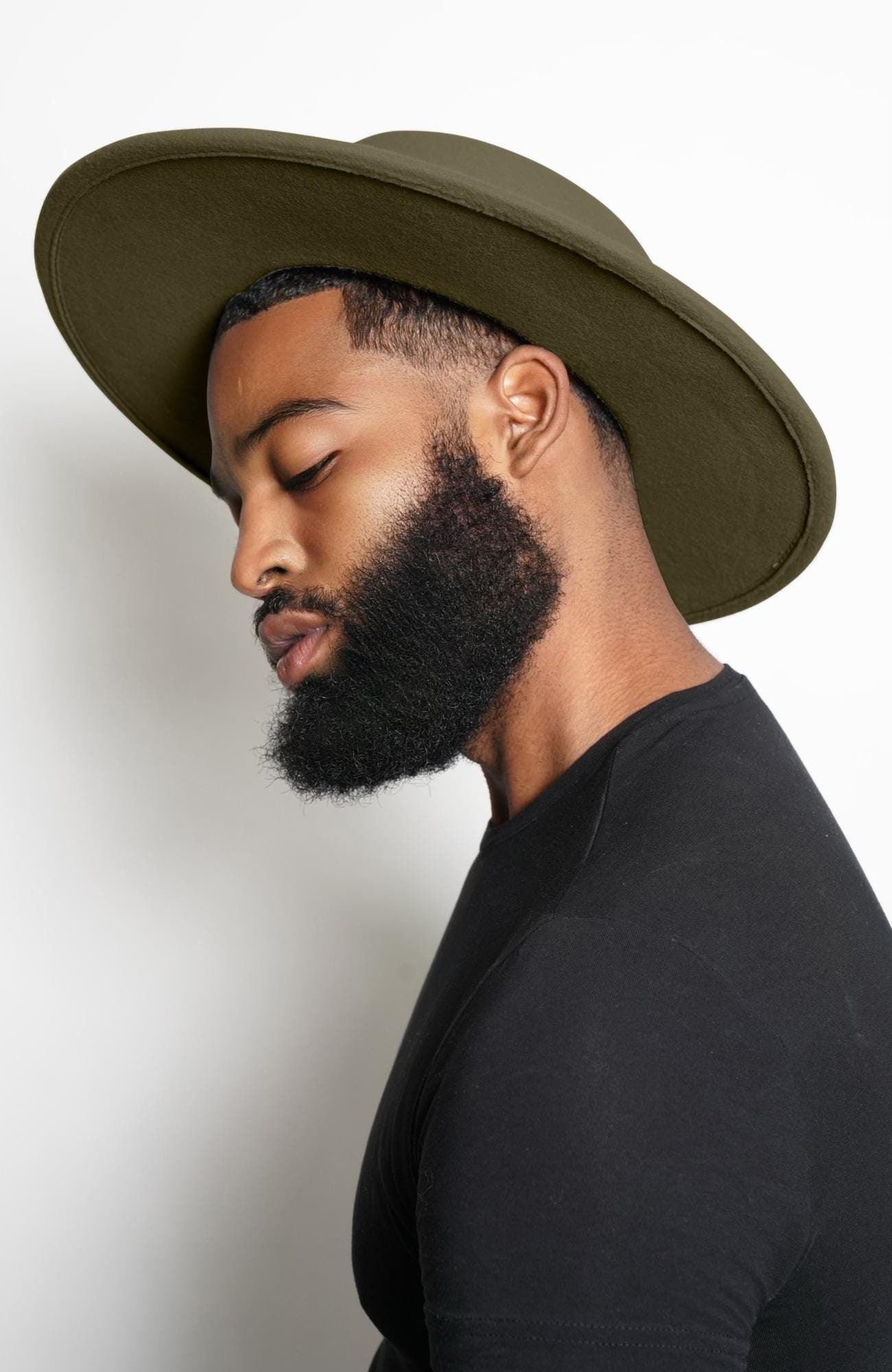 Wide Brim Fedora Women And Men Flat Wide Brim Warm Felt Fedora Hat