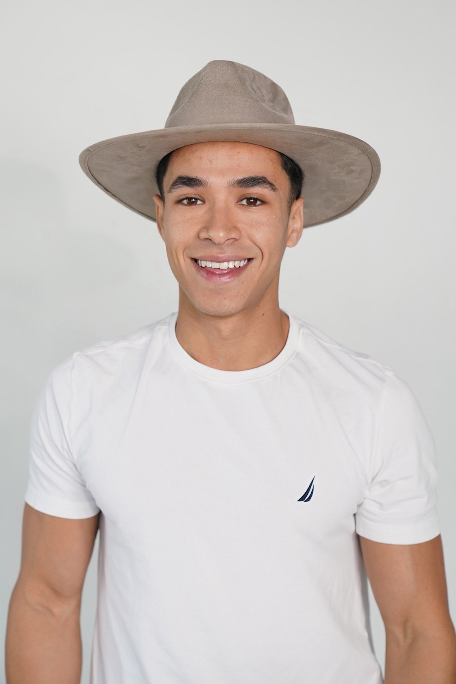 Beige Crushed Velvet Western Fedora Beige Crushed Velvet Western Fedora Hat, Trendy Fedora Hats  main image 3