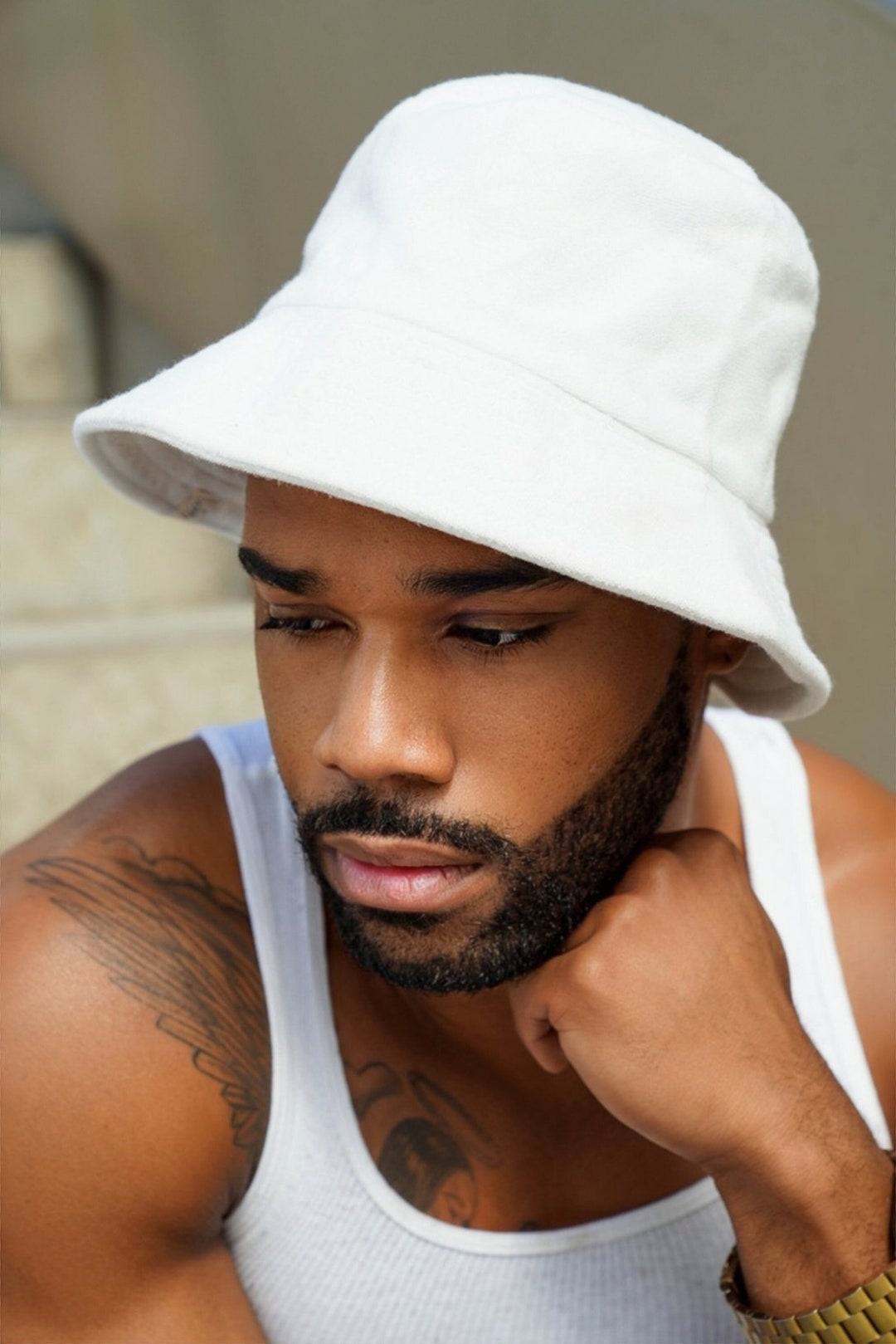 Cloth White Bucket Hat Etsy