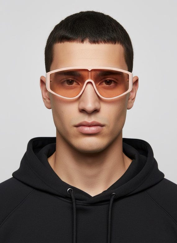 Pink Futuristic Sunglasses | Unisex Wrap Shield Shades  display picture 3