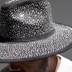 Rhinestone Stud Fedora Hat for Night Party