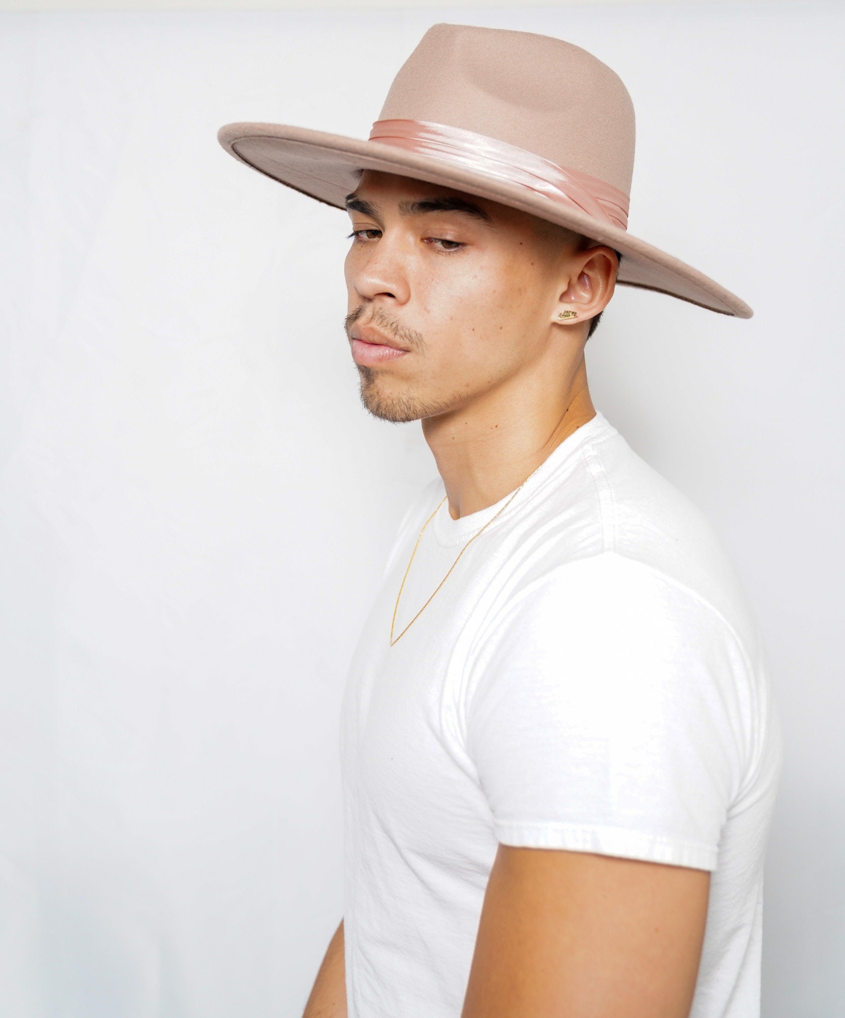 Pink Fedora Hat with Satin Ribbon Etsy