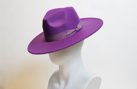 Violet Fedora Hat With Ribbon - Etsy Canada