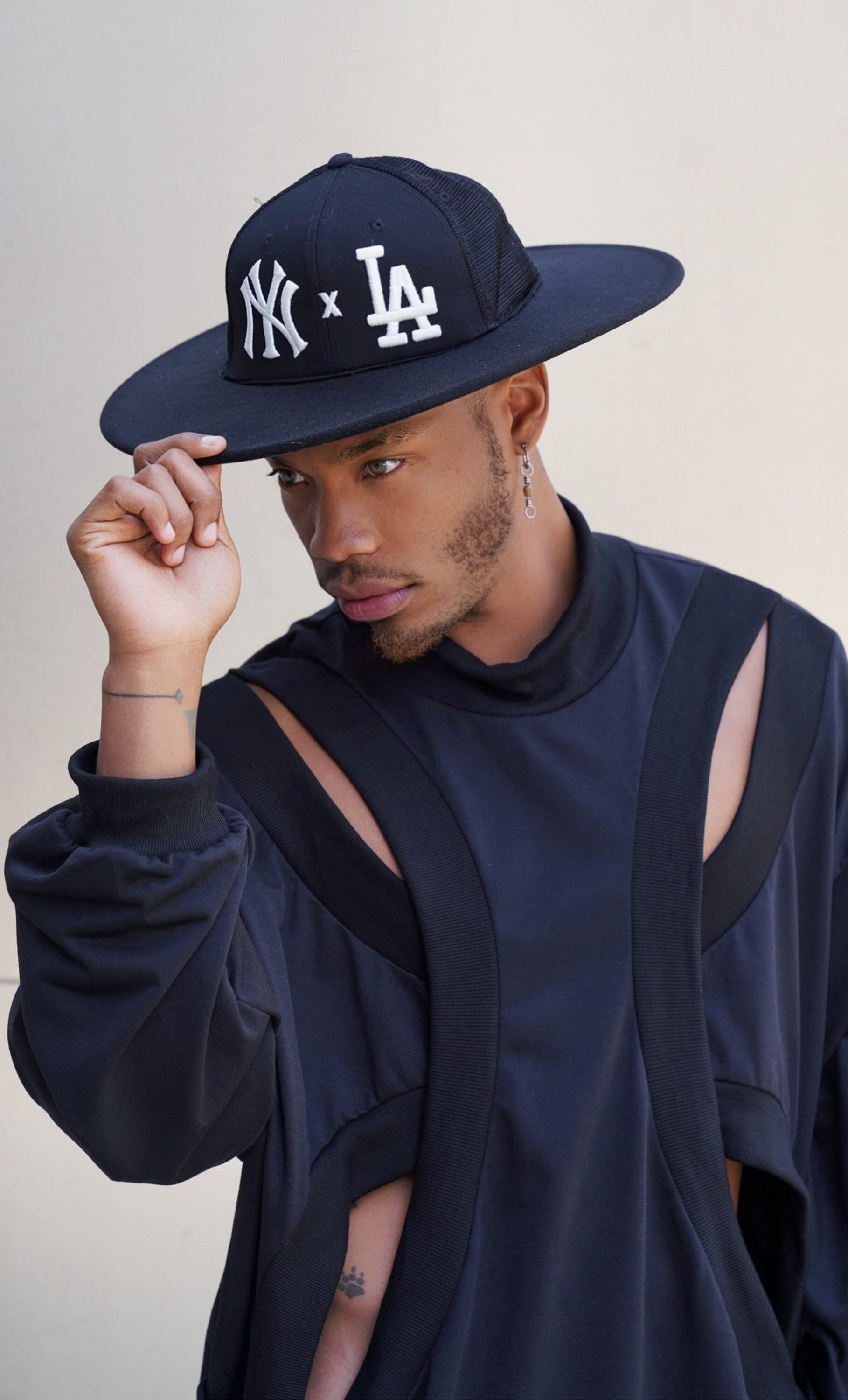 Hybrid Baseball Cap Fedora NY X LA - Polyester Brim, Unisex Hybrid Baseball Cap Fedora NY X LA - Polyester Brim, Unisex