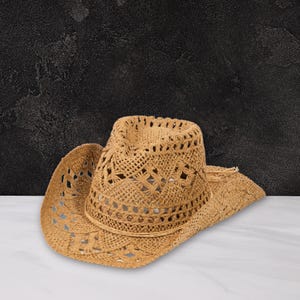 Western Sun Straw Braided Cowboy Hat – Lightweight Summer Western Hat | Unisex Festival & Ranch Wear