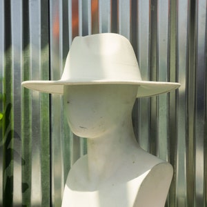 Pure White Wide Brim Fedora image 2