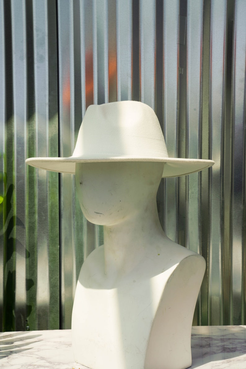 Pure White Wide Brim Fedora image 2