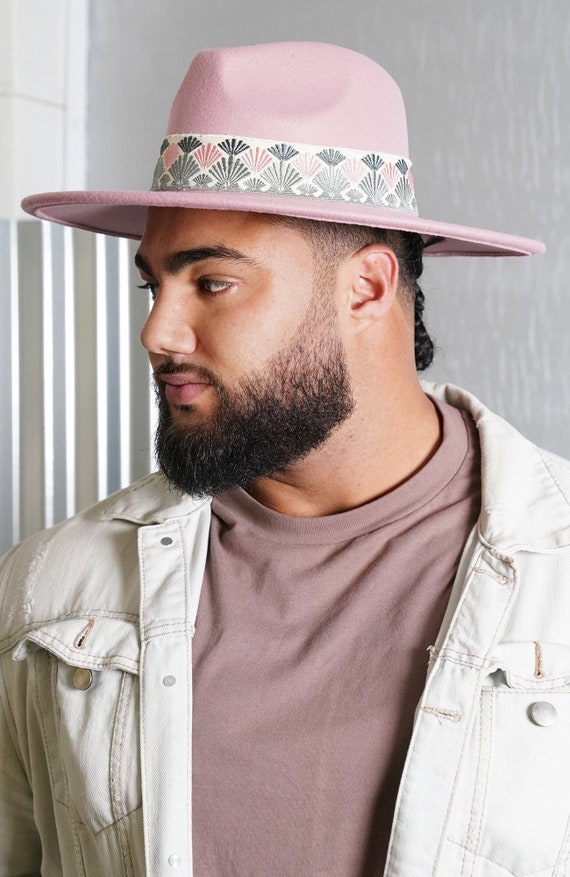 The Pink Beverly Widebrim Fedora, Unisex Fedora Hat Classic  display picture 3