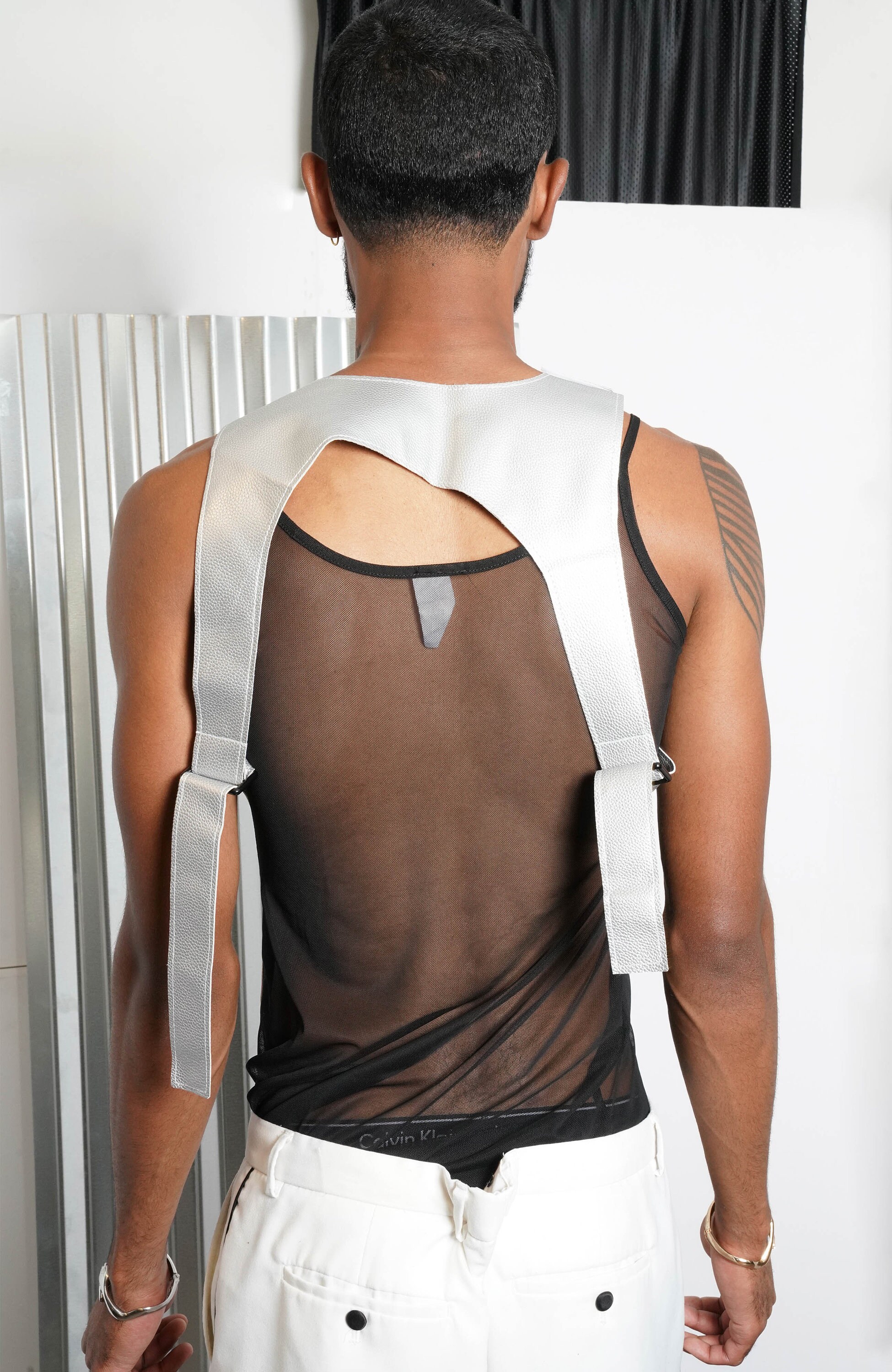 Silver Metallic Cutaway Vest 