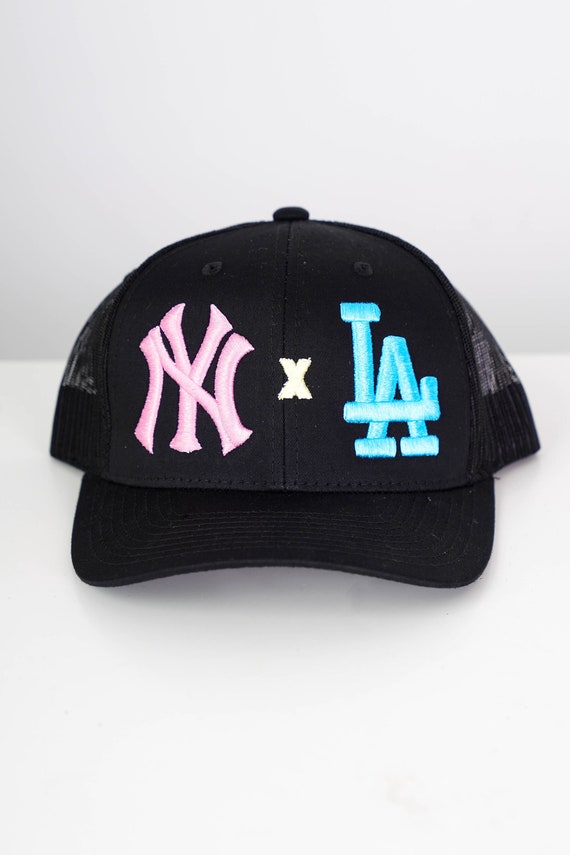 BLACKPINK キャップ Black Pink NY X Blue LA Trucker Hat - Etsy