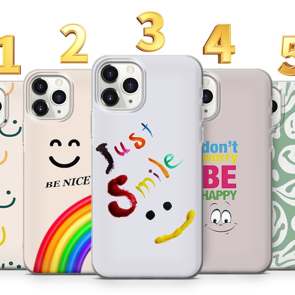 Smiley Face phone case, Trendy Cute iphone case for Iphone 13 12 11 Xr X Xs 7+8+, Samsung A12 A32 A51 A52 A71 A72, Galaxy S22 S21 S20 S10 S9