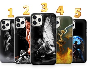 Angels phone case, Demons iphone case for Iphone 13, 12, 11, XR, 7+ 8+, Samsung A12,A51,A52,A71,A72, Galaxy S22,S21,S20,S10,S9,S8