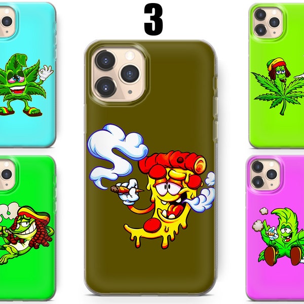 Marijuana phone case, Pizza cannabis iphone case for Iphone 14,13,12,11,XR,X,XS,7+,8+, Samsung A12,A51,A72, Galaxy S23,S22,S21,S20,S10,FE