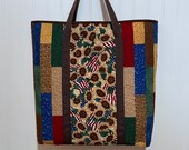 Handcrafted Quilted Lined Tote Bag With Shoulder Straps Box Bottom - Sunflowers