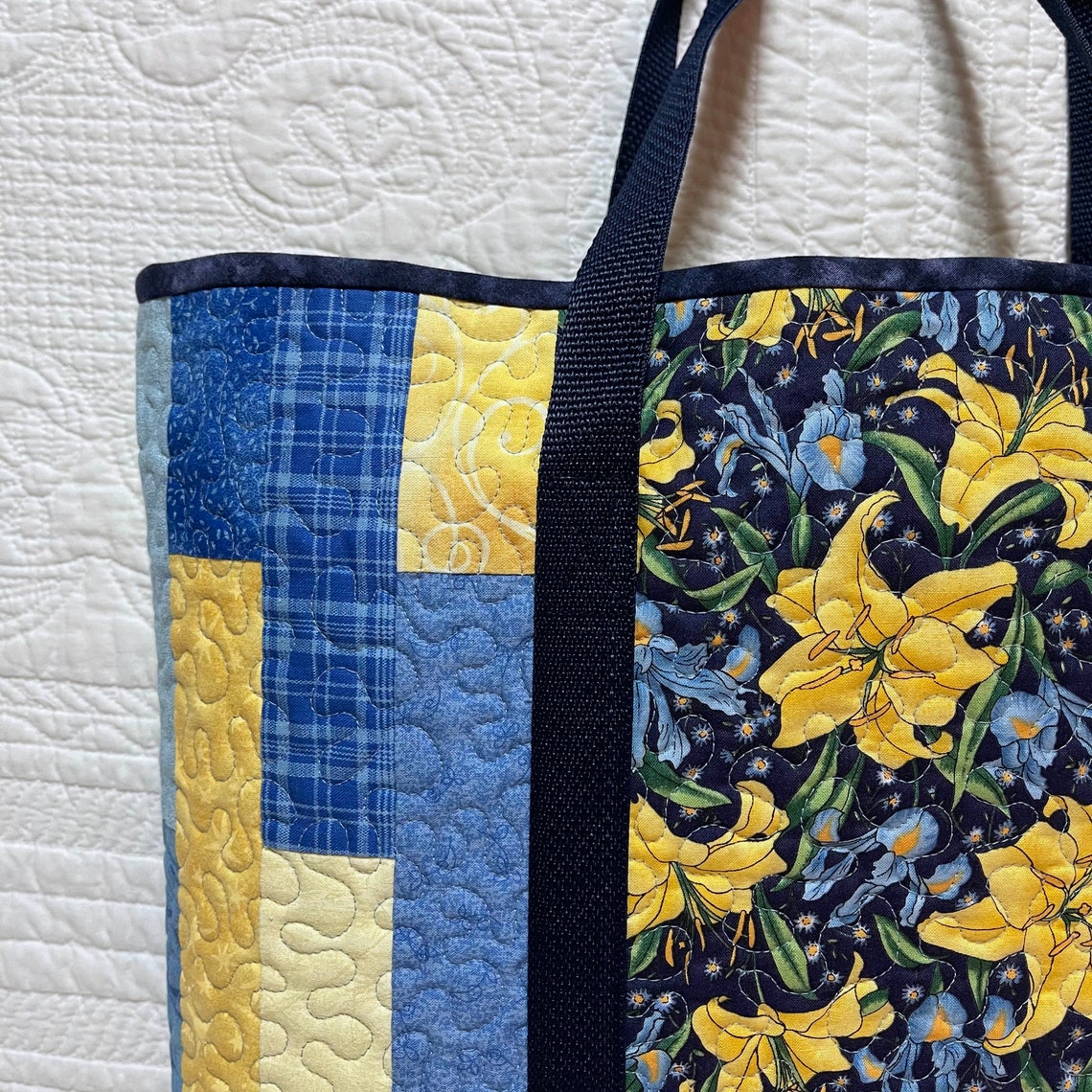 Handcrafted Quilted Lined Tote Bag With Shoulder Straps & Box Etsy UK