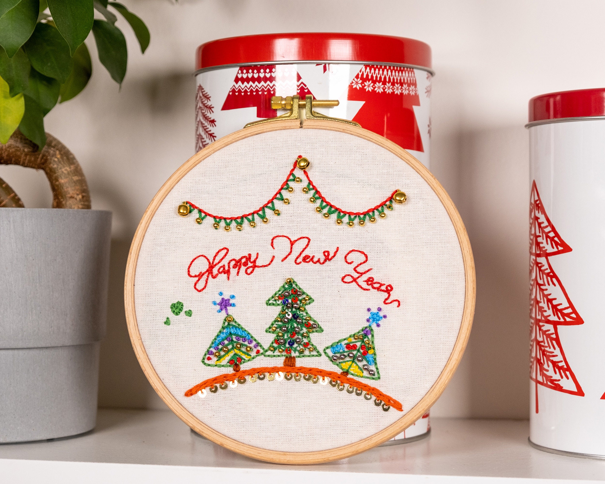 Christmas hand embroidery sybju happy new year sybju  etsy Christmas hand embroidery sybju happy new year sybju  etsy
