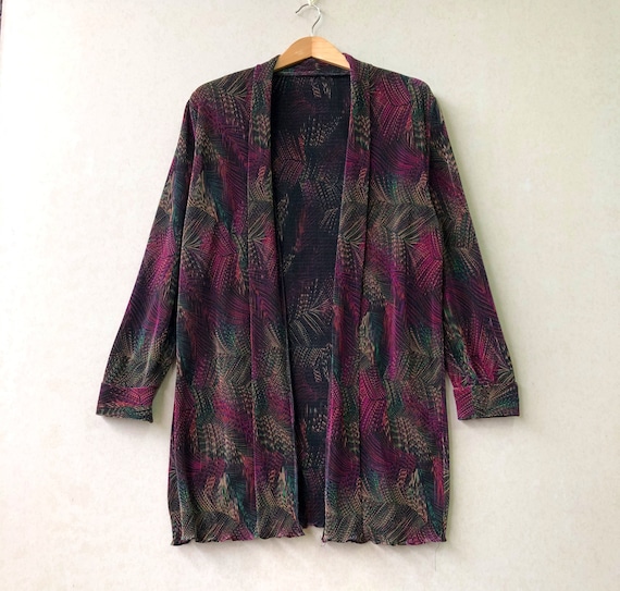 Vintage Outerwear Pleated Rainbow Design
