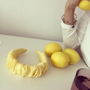 Lemon Yellow headband  Made with our “non headache”  headband  crown volumizer hair womens Scrunchie headband, Birthday gift