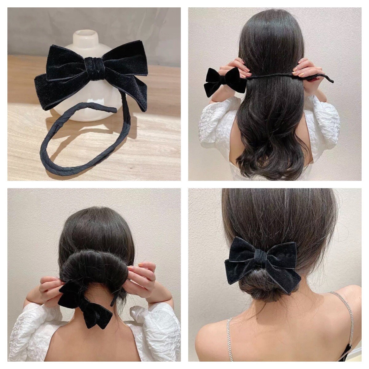 Chanel Bow Hair Tie Black Satin – AMORE Vintage Tokyo