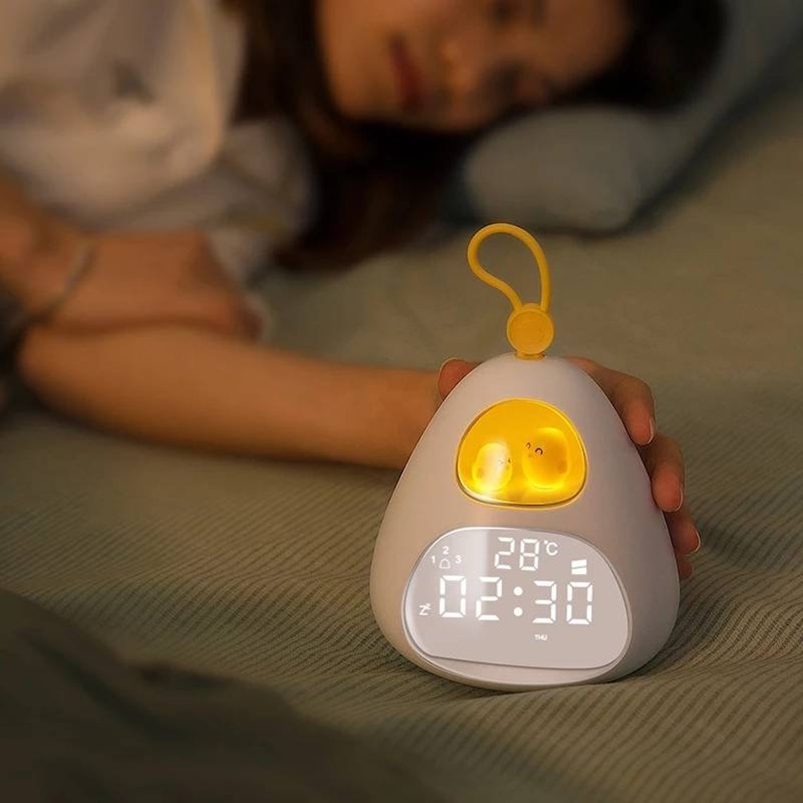 Bird's Nest Time Alarm Clock Night Light Smart LED Wakeup Etsy