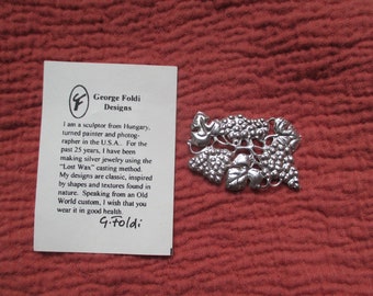 George Foldi Design Grapes and vine pin