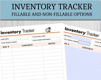 Inventory Tracker | Moving Box Checklist | Packing List Inventory Control | Moving House List |Editable Text Field | PDF | Digital Download