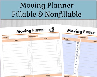 Moving Planner | Moving Tracker | Task Sheet for Moving | Moving House List | Moving Day | Editable Text Field | PDF | Digital Download