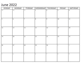 print june calendar etsy