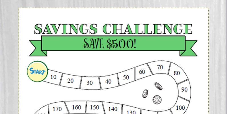 Savings Tracker Money Challenge Save 500 Dollars Goal Save Fund Saving Game Tally Log Planner Coloring Sheet image 2